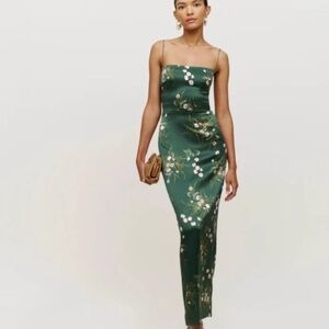 Reformation: Frankie Silk Dress in Buena Size 2